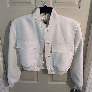 Women’s white Zara bomber jacket
